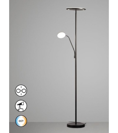 Lampadaire SORENTO : 4600 lumens, CCT, nickel ou noir