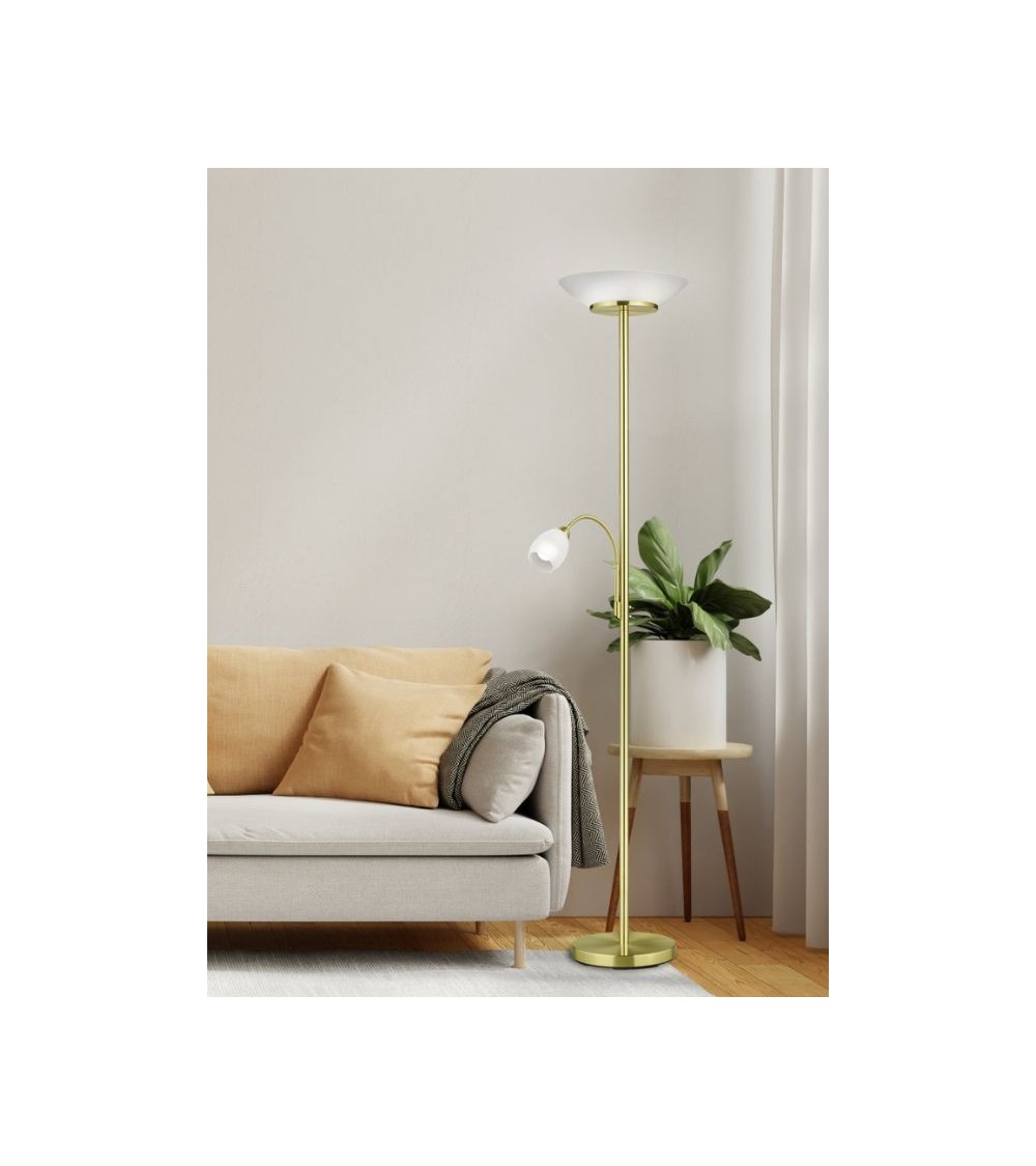 Lampadaire GERRY doré : design moderne et bras flexible