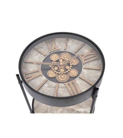 Bout de canapé WOODSTOCK : design horloge effet marbre