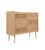 Commode 6 tiroirs IRMELINE – Design bois et cannage naturel