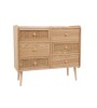 Commode 6 tiroirs IRMELINE – Design bois et cannage naturel