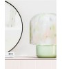 Lampe en verre MENTA - Design 25x25x32 cm en vert sauge ou blanc