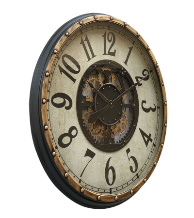 Horloge à engrenages avec verre design vintage - Lumiland.fr