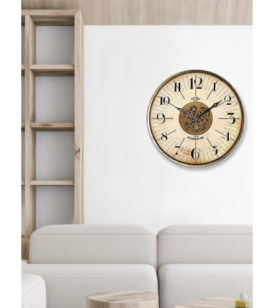 Horloge à engrenages avec verre design industriel - Lumiland.fr