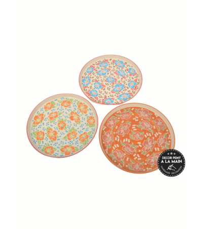 Plat à tarte MEKALA décor floral - Lumiland.fr