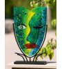 Vase visage en verre coloré : Décoratif et original - Lumiland.fr