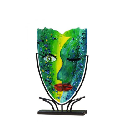 Vase visage en verre coloré : Décoratif et original - Lumiland.fr